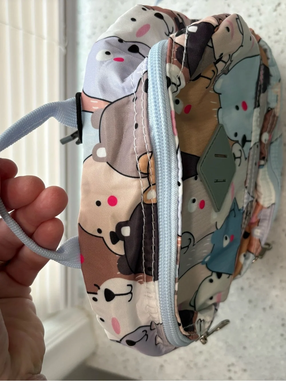 NWT COTS Kids Bear Print Mini Backpack in Pastel Blues & Neutrals
